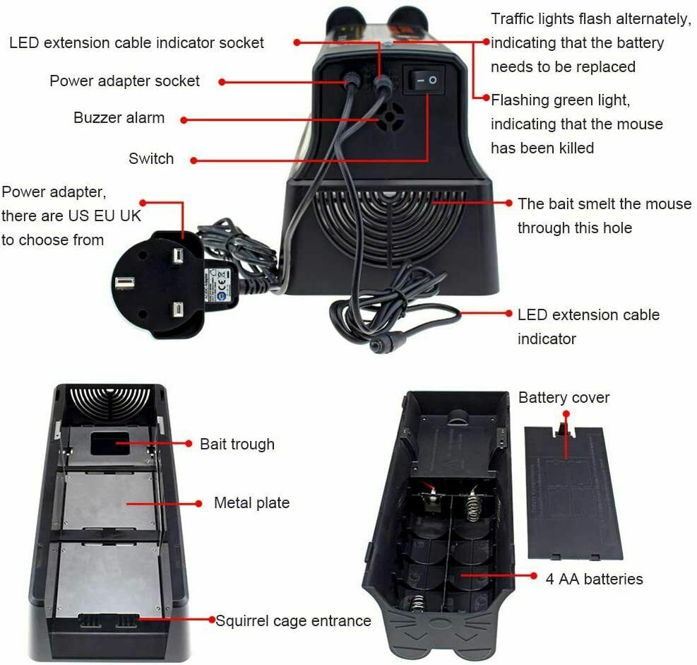 Electronic Mouse Trap Victor Control Rat Killer Rodent Zapper Humane Mouse Trap-