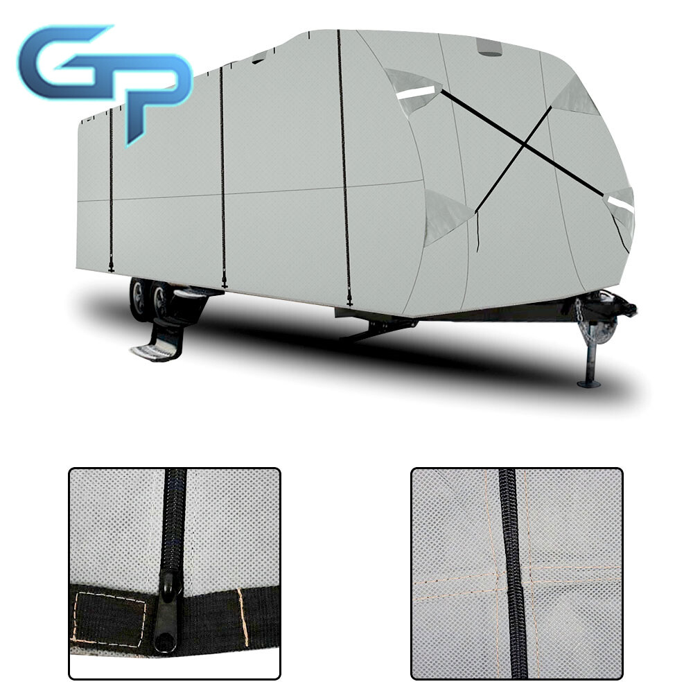 Travel Trailer RV Cover Waterproof Anti-UV Non-Woven Fabric For 18'-33' Camper