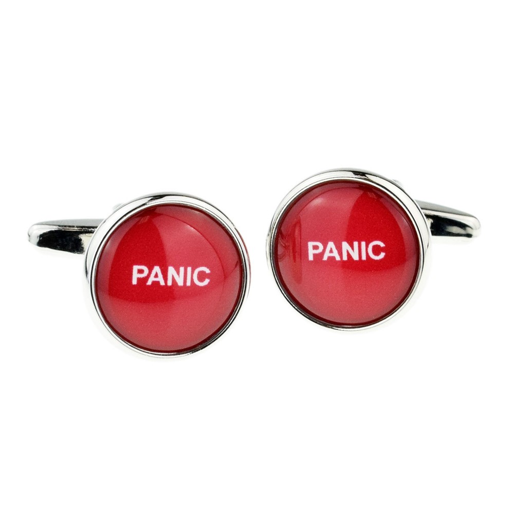 Panic Button Design Cufflinks in a Cufflink Box - X2BOC082
