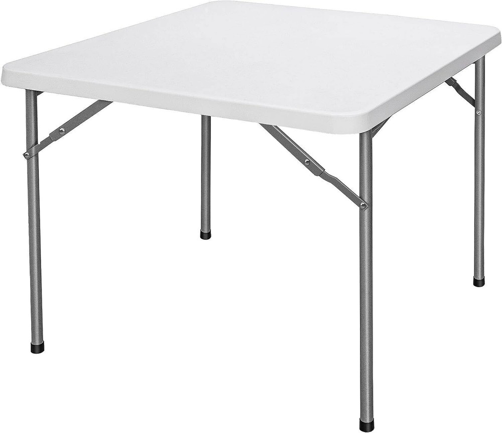 2PCS Square Plastic Folding Table for Indoor Outdoor Events w/Locking Legs White
