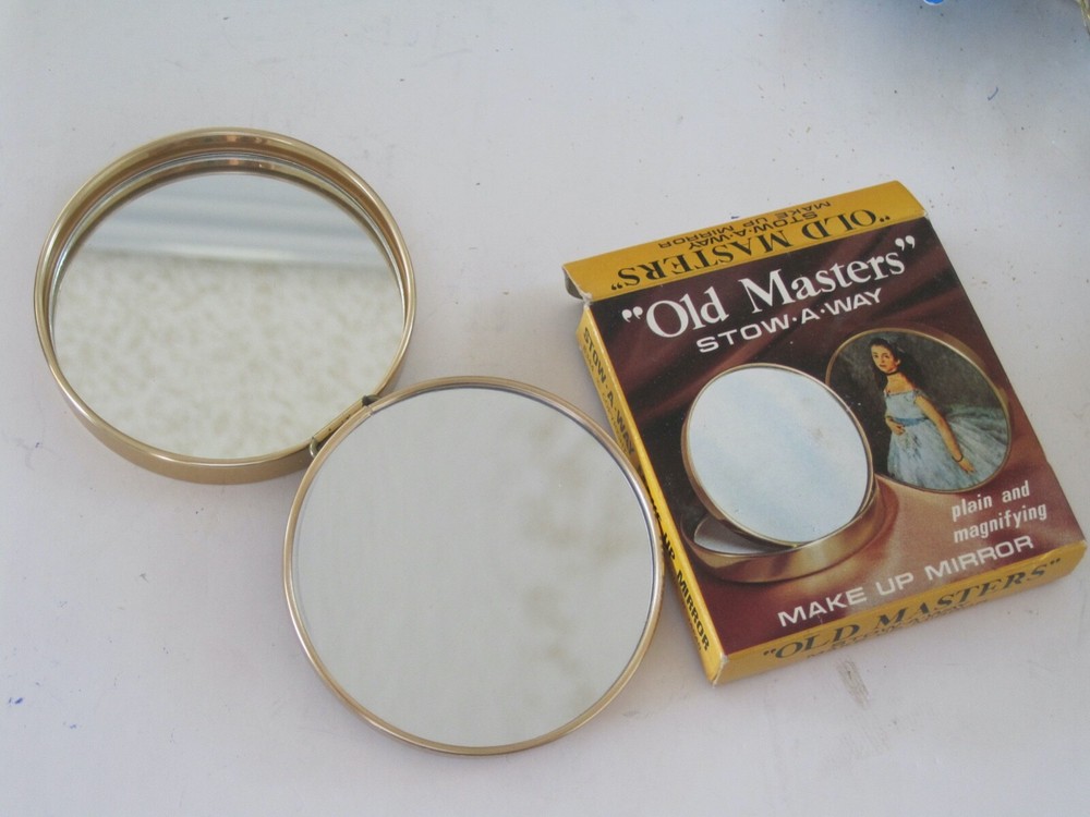 Old Masters Stow Away Mirror Plain Magnifying W/ Bow