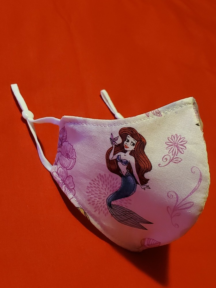 Kids Princess Ariel Adjustable Face Mask