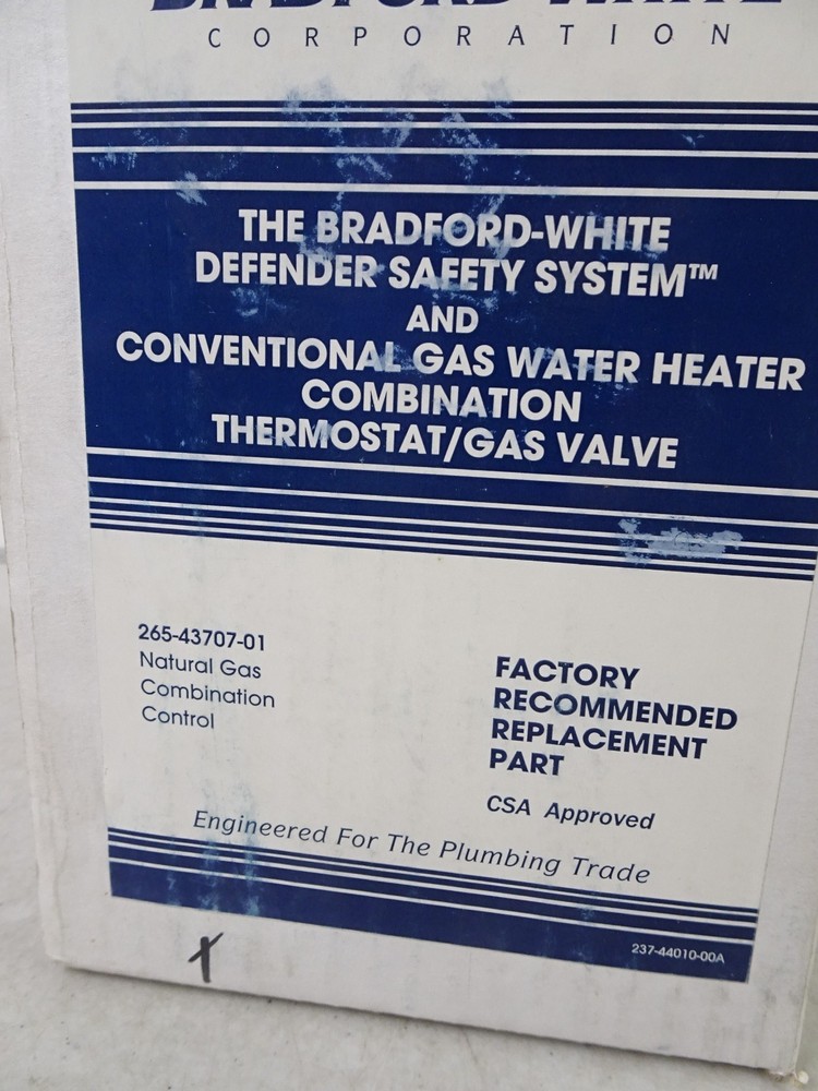 265-43707-01 222- 43707-01A Bradford White Water Heater Gas Valve (New)