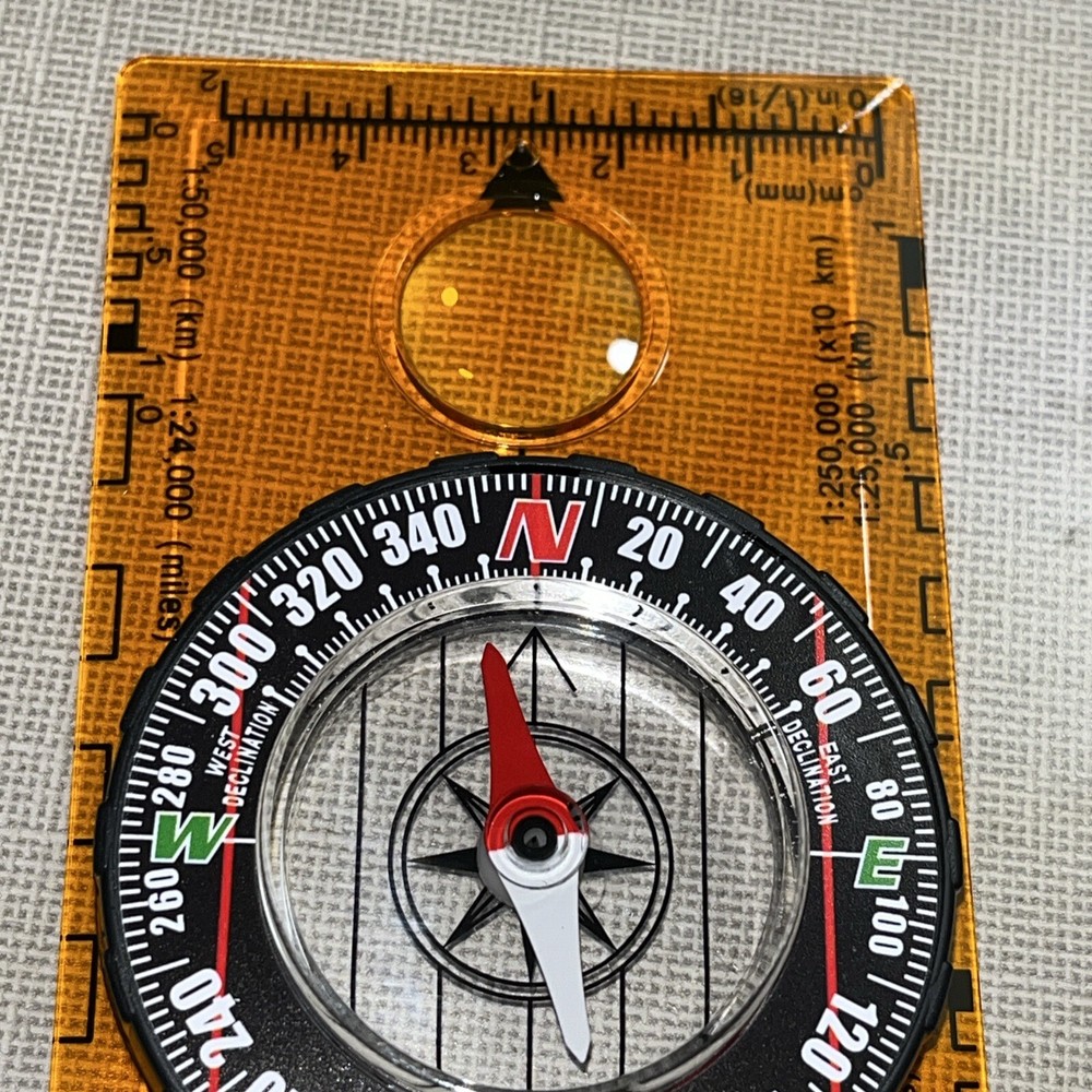 Drawing Scale Compass Folding Map Ruler Buckle Camping Hiking Portable Handheld