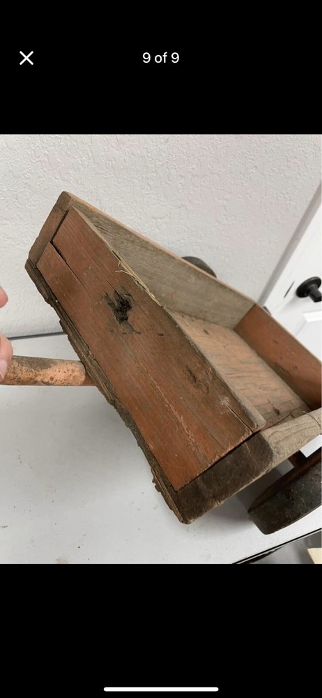 Antique small pull behind wood wagon NLH