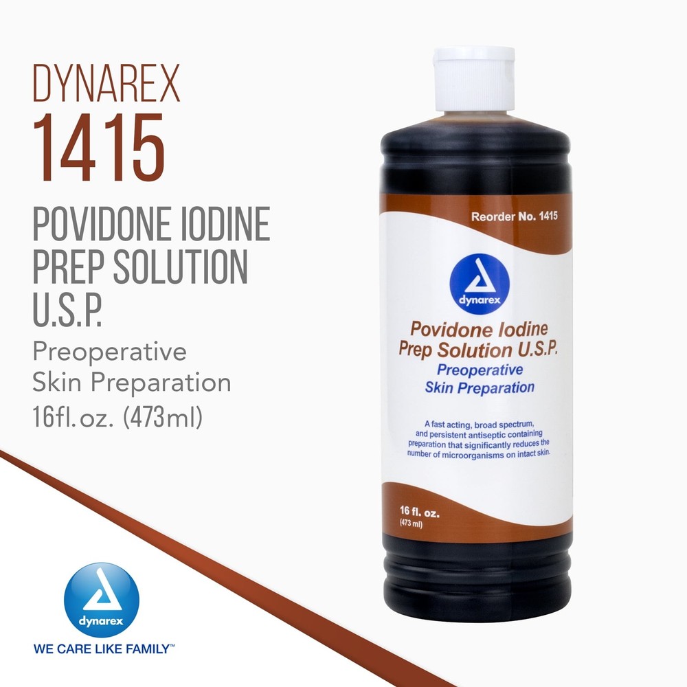 Dynarex 1415 Skin Prep Solution 16 oz. Solution NonSterile Bottle 24 per Case