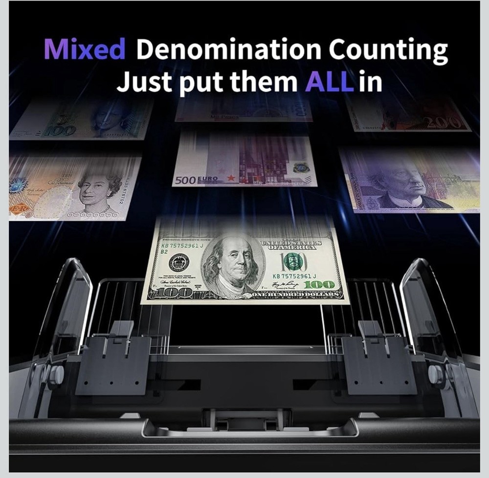 Mixed Denomination Money Counter Machine Counterfeit Detection Touch Screen PRO!