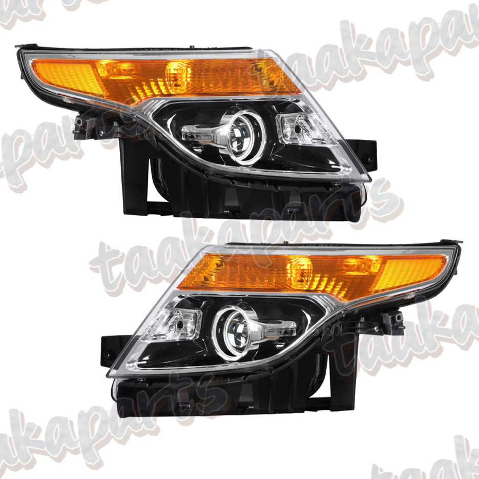 Headlight Pair Halogen For 2011-2015 Ford Explorer Headlamp Driver Passenger 12
