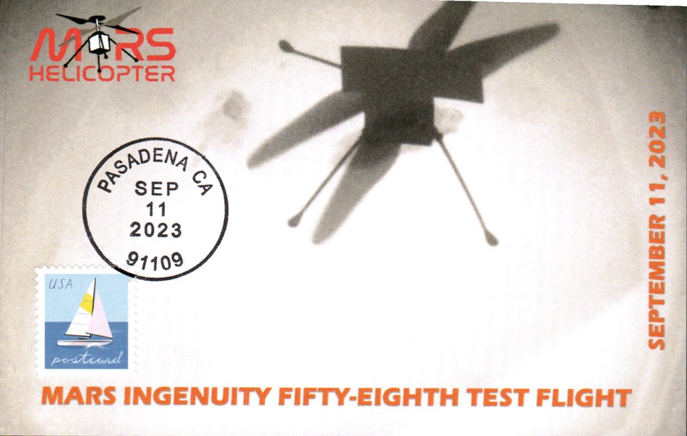 2023 Mars 'Ingenuity' Helicopter 58th Flight Pasadena 11 September PC