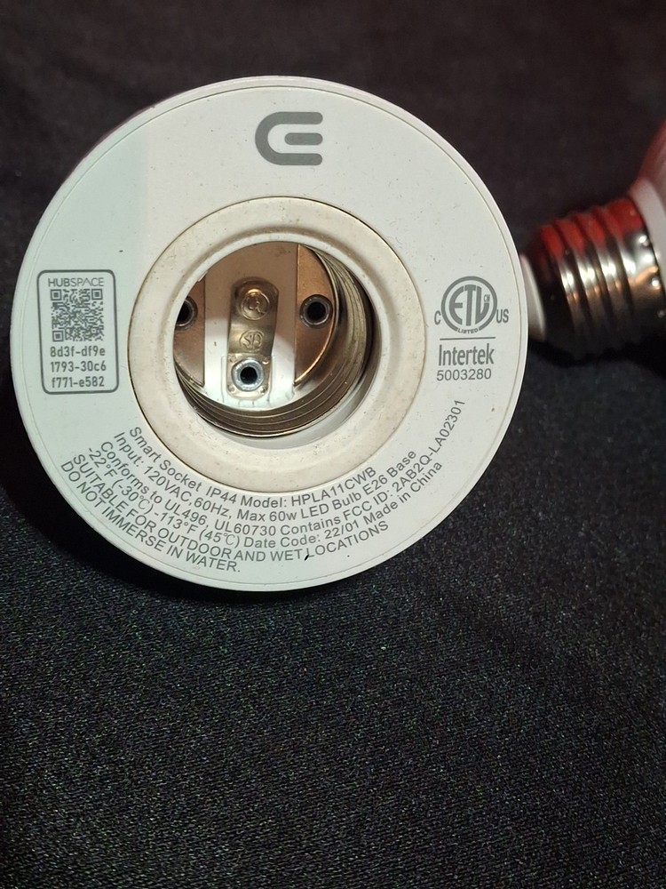 Two Smart Light Bulb Adapters Wi-Fi Home Security Lighting