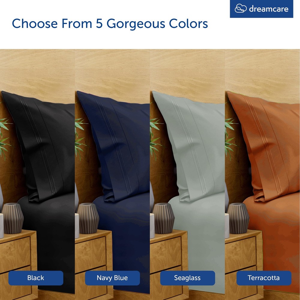 100% Viscose from Bamboo Sheets King Size - 4 Pc Luxury Cooling Sheets for Ho...