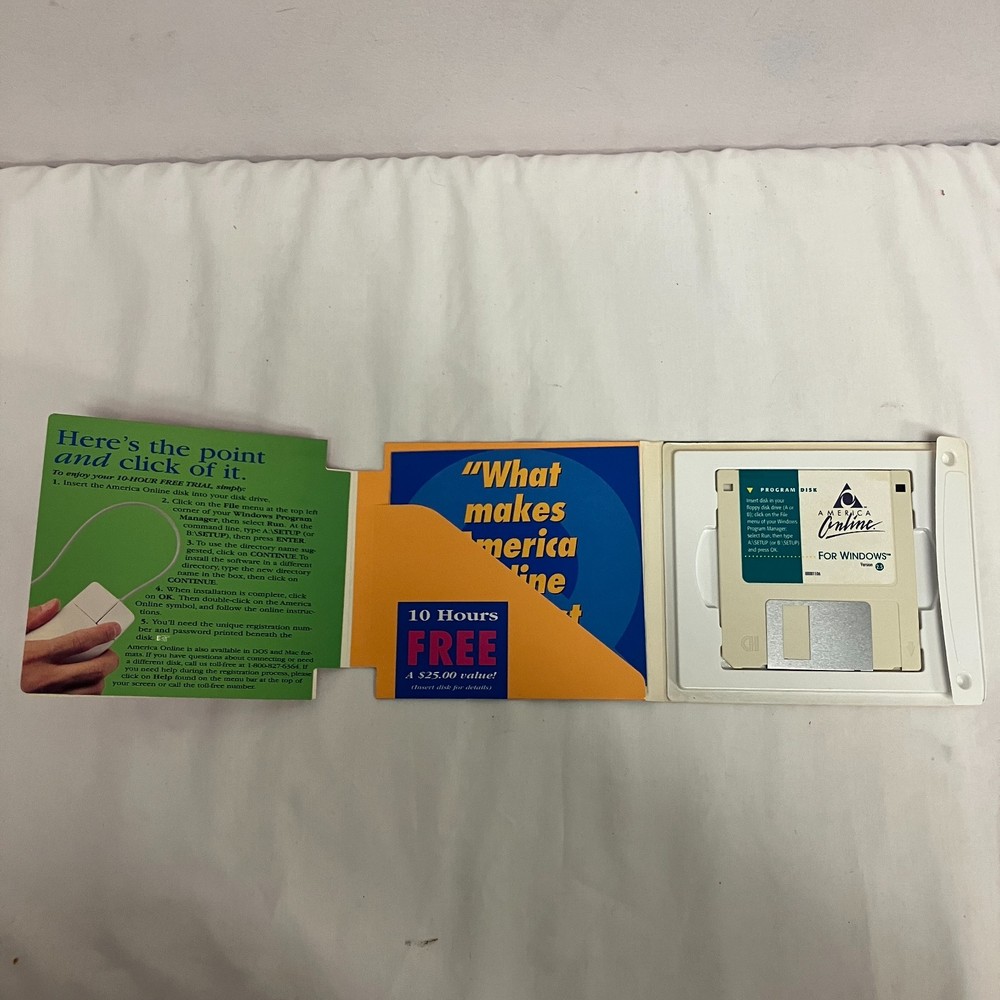 AOL America Online For Windows Version 2.5 Mailer 3.5” Floppy Disk