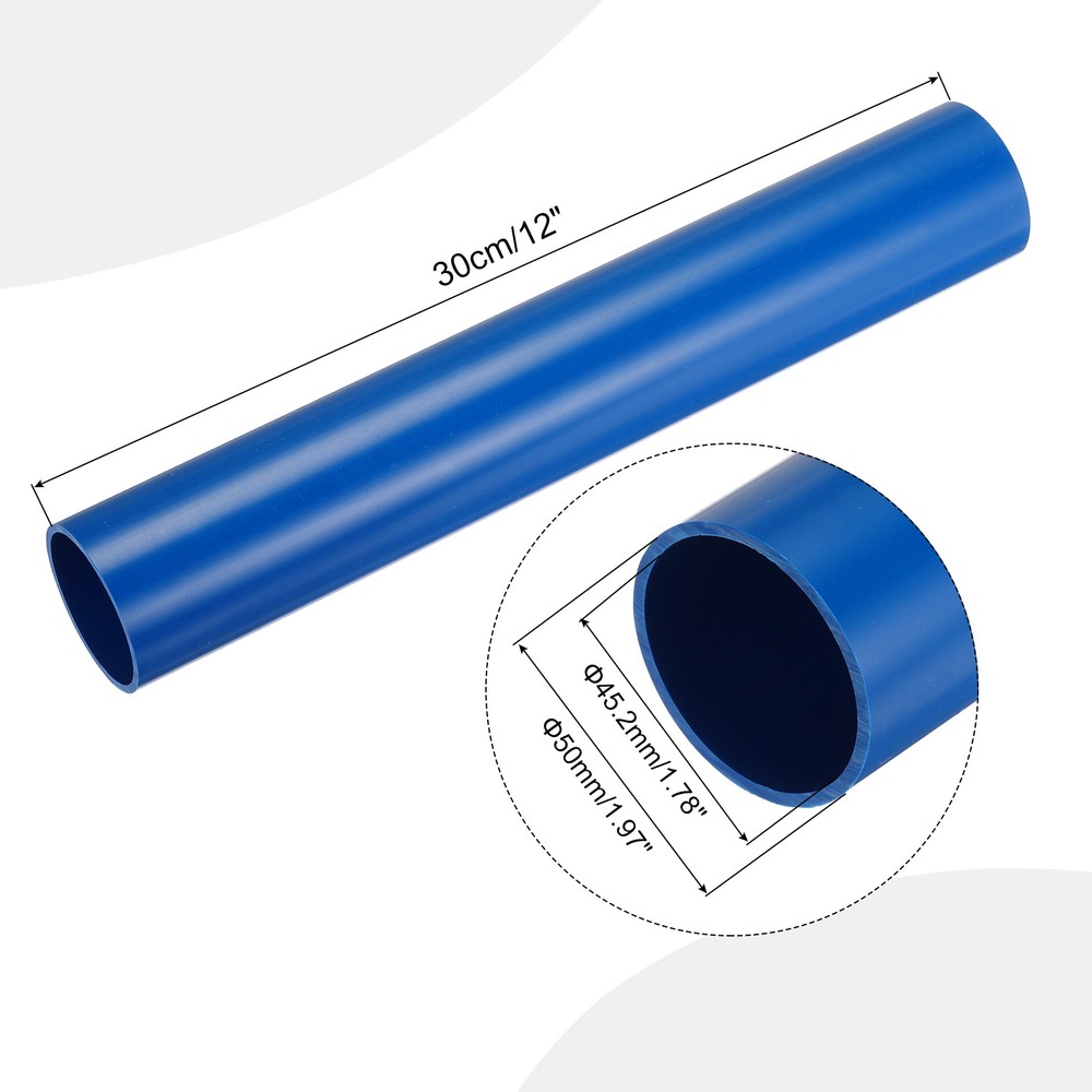 Blue Rigid Pipe 45.2mm ID 50mm OD 12" High Impact Blue