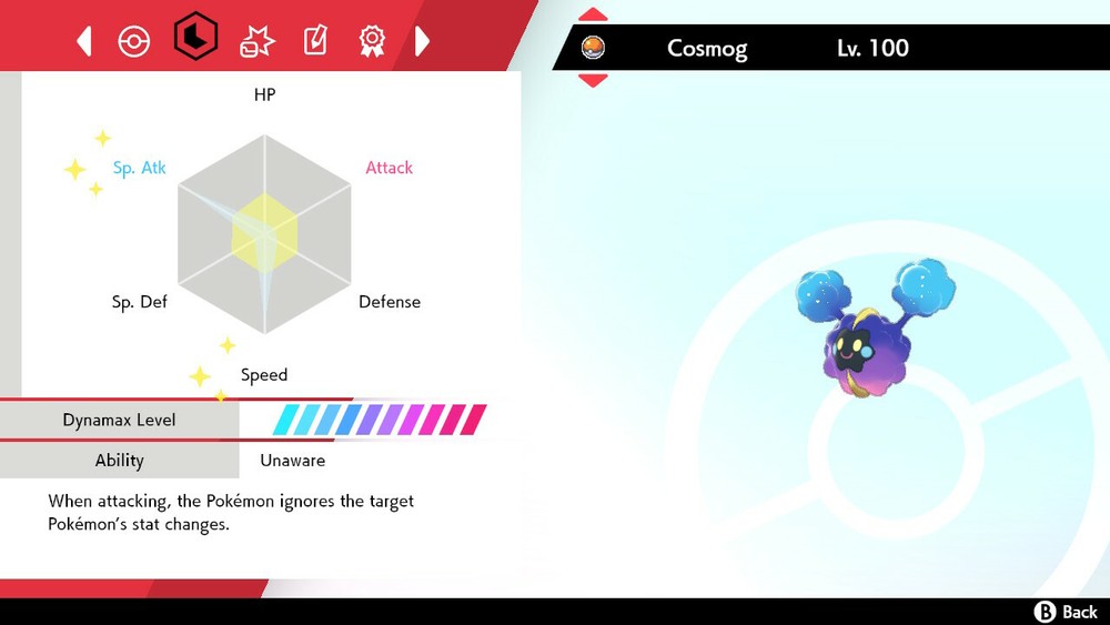 Cosmog Pokemon Sword and Shield 6IV