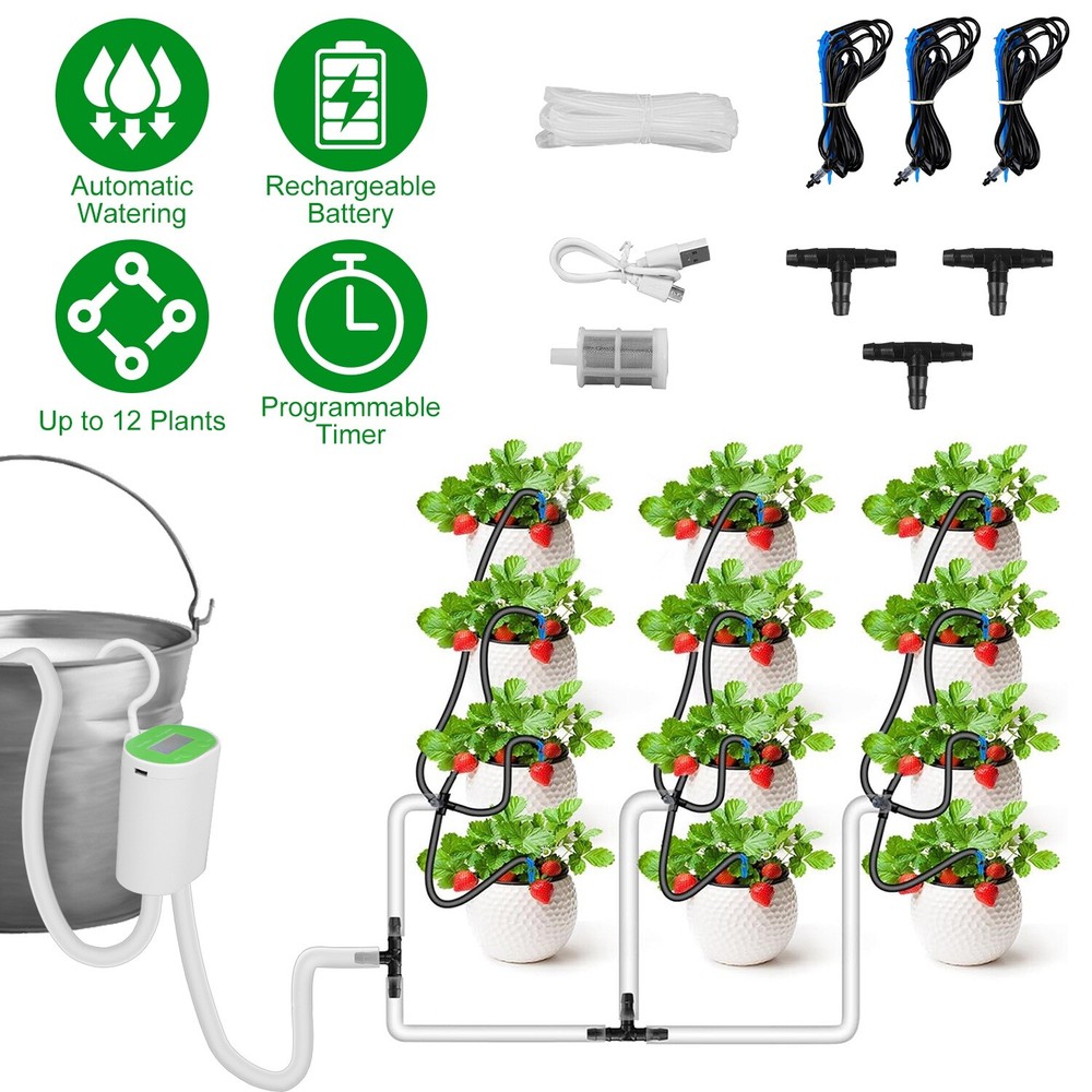 Automatic Drip Irrigation Kit, Houseplants DIY Micro Self Watering System 60 day