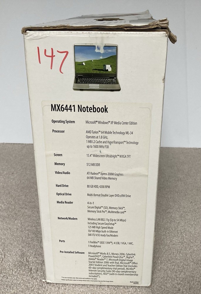 Gateway Computer EMPTY BOX ONLY for 2006 Notebook Laptop