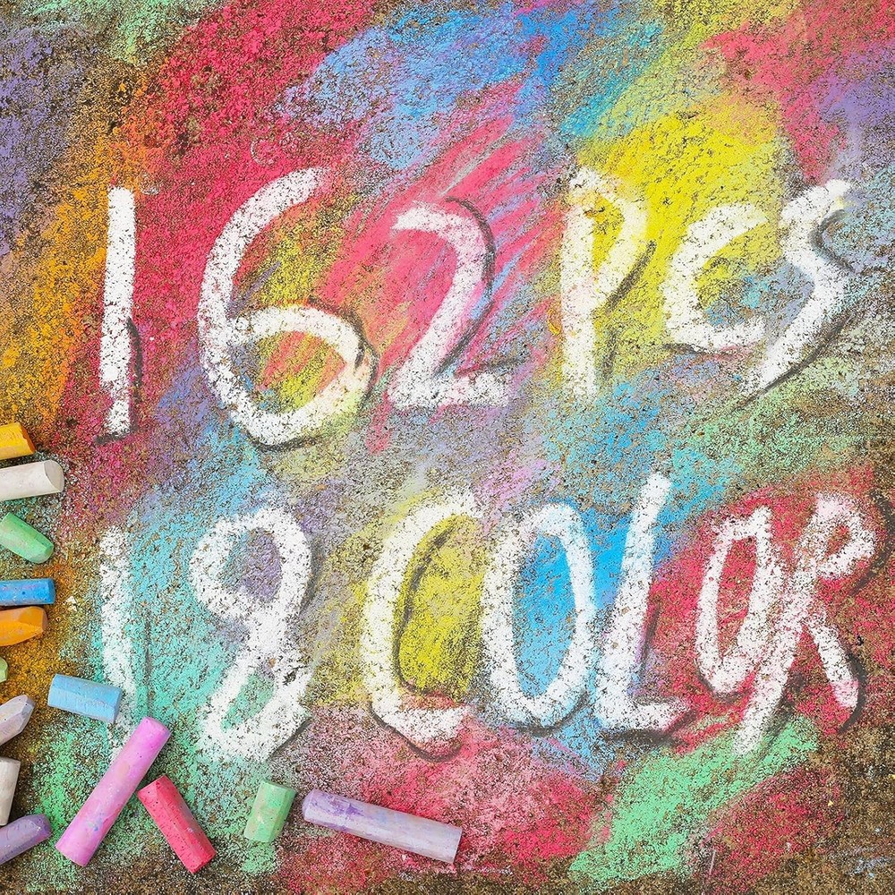 Vibrant Assorted 162-Pack Sidewalk Chalk - Ideal for Playgrounds and Classrooms