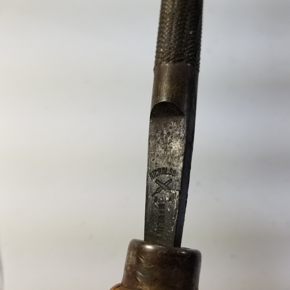 VINTAGE NICHOLSON 13" Round File Wood Handle
