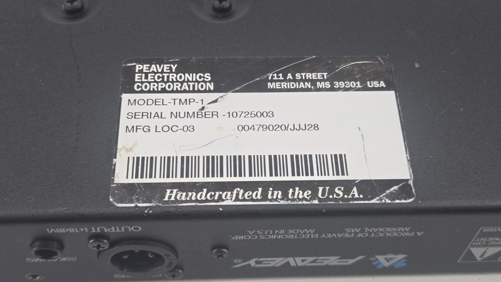 Peavey TMP-1 Class A Tube MIC PREAMP System... Missing Plastic Nob.