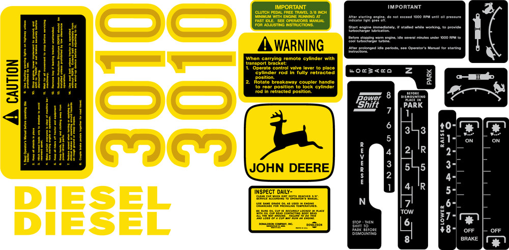 3010 John Deere Complete Decal Set