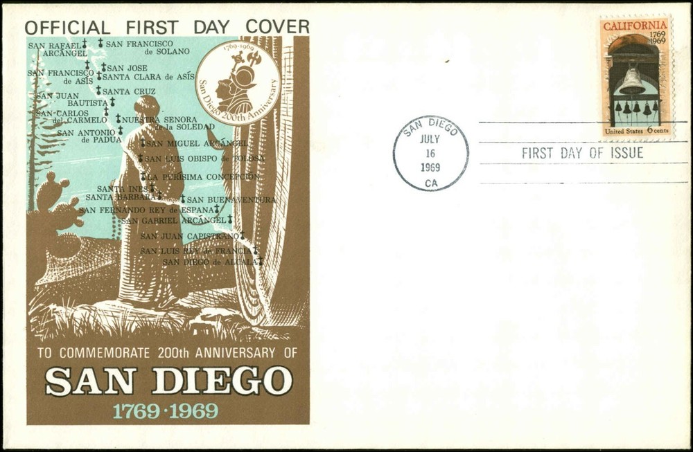 US FDC #1373 Unknown Cachet Designer San Diego, CA