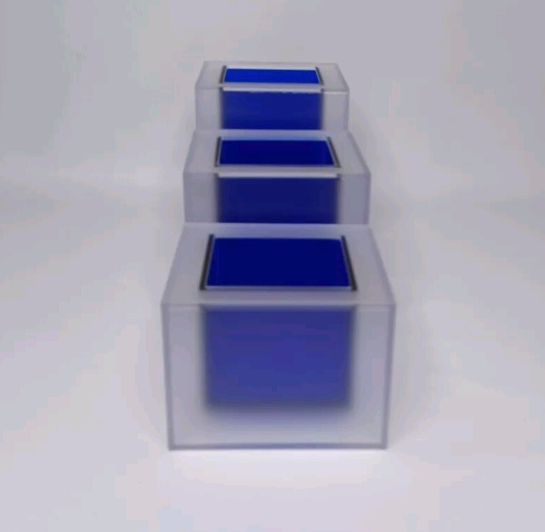 Square Blue Plastic Containers Set For Bathroom