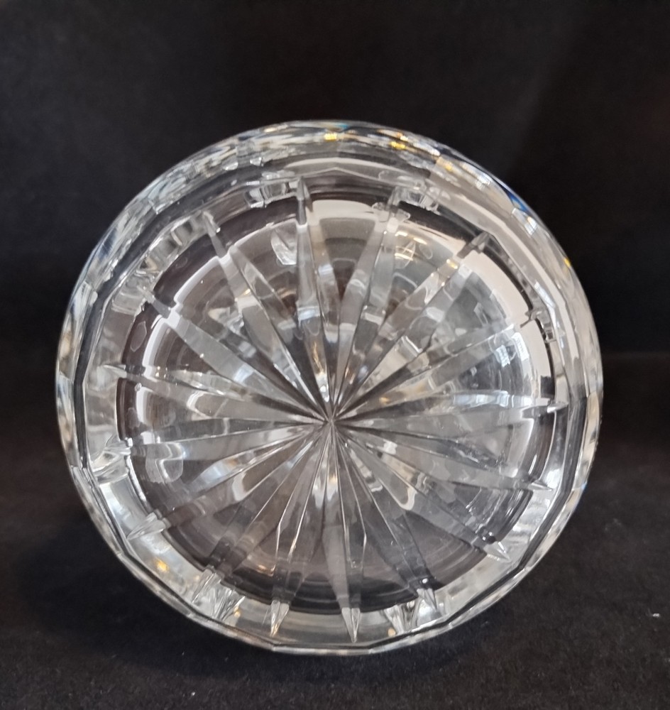 Lovely Small Crystal Pitcher Checkered Pattern 10 oz 5.75" Tall