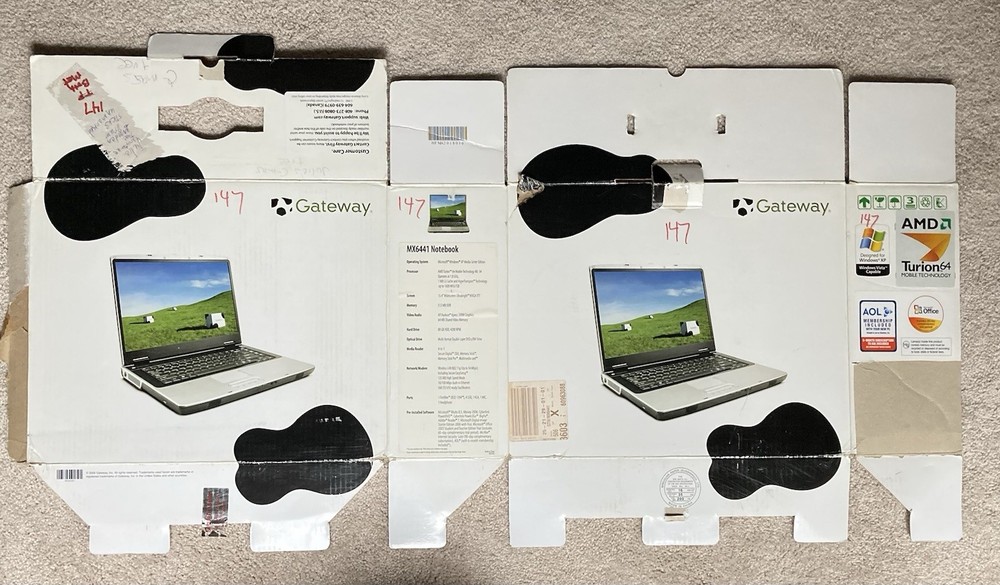 Gateway Computer EMPTY BOX ONLY for 2006 Notebook Laptop