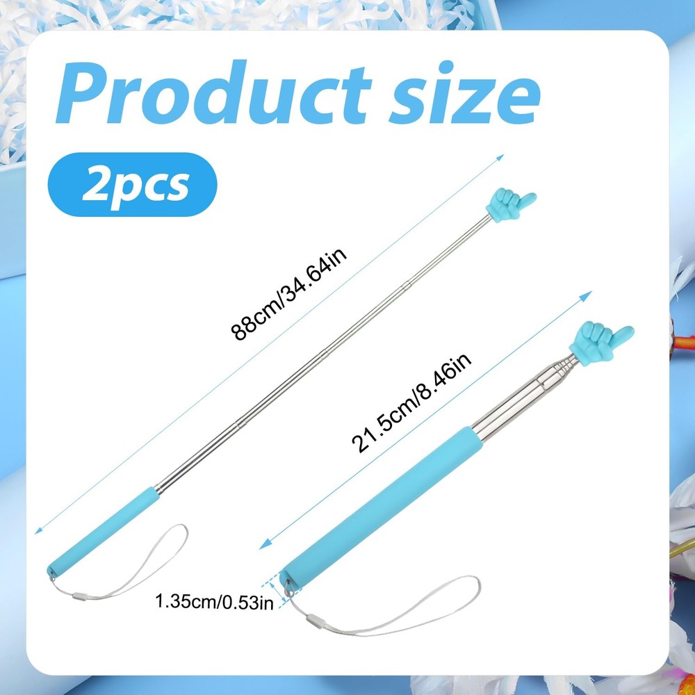 2pcs Telescopic Teachers Pointer, Pointer Sticks with Lanyard, Extendable...