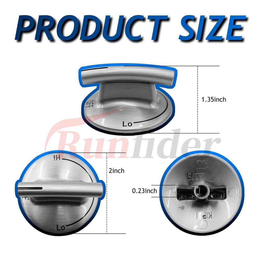 5‑Pack Surface Burner Knobs for Jenn‑Air/Maytag/KitchenAid – Repl. 74007733