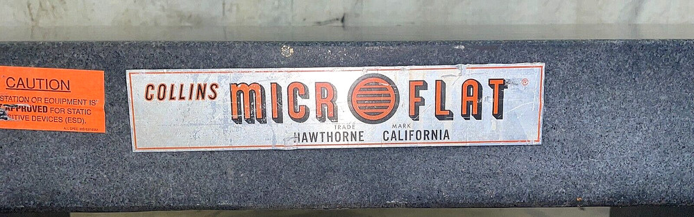 COLLINS MICROFLAT SOLID GRANITE INSPECTION TABLE 60" X30" X28-1/2" 4"GRANITE