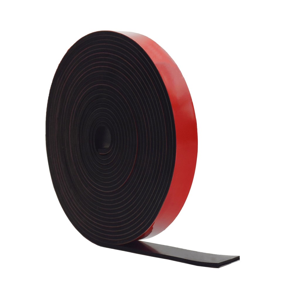 Solid Neoprene Rubber Strips with Adhesive Backing 1/8 .125" Thick x 1" Wide ...