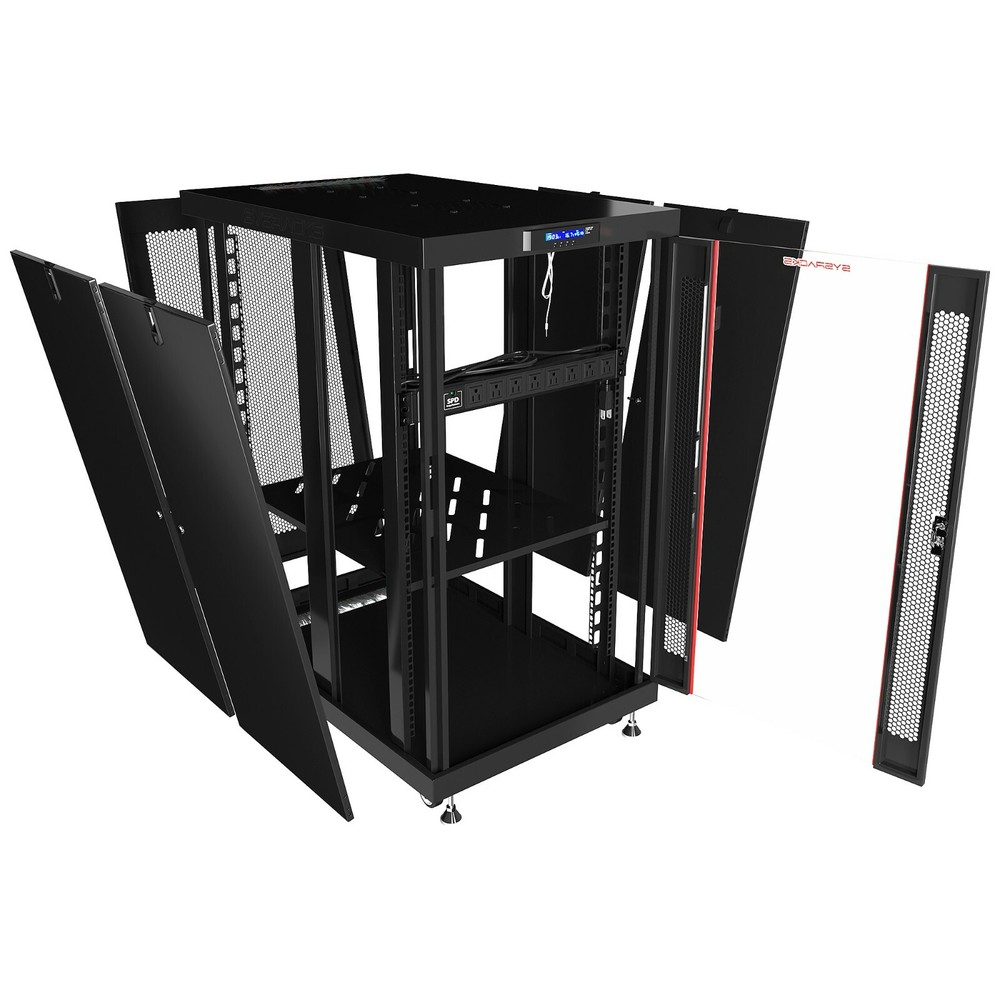 22U Server Rack Cabinet Premium Network Enclosure 35" Depth Data Cabinet wheels