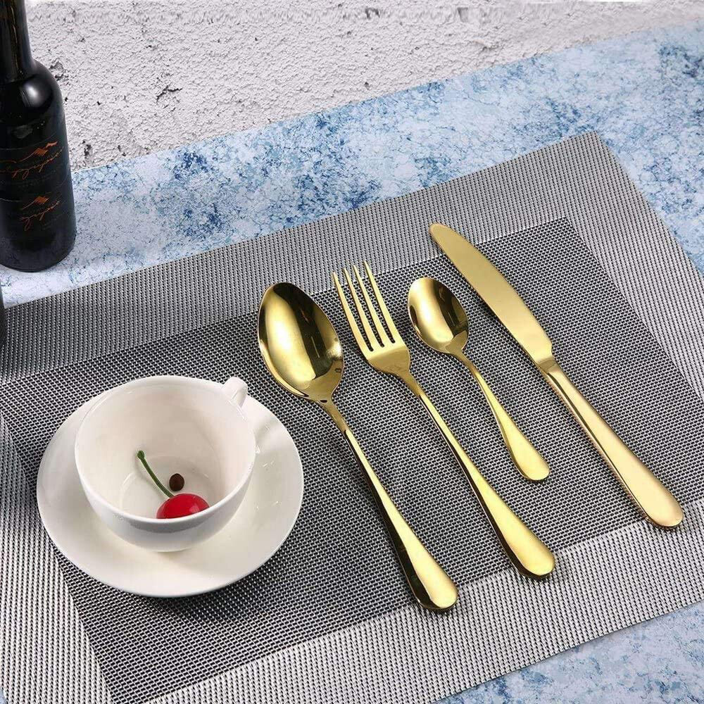 Flatware 24-Piece Stainless Forks Knives Spoons Set Service for 6