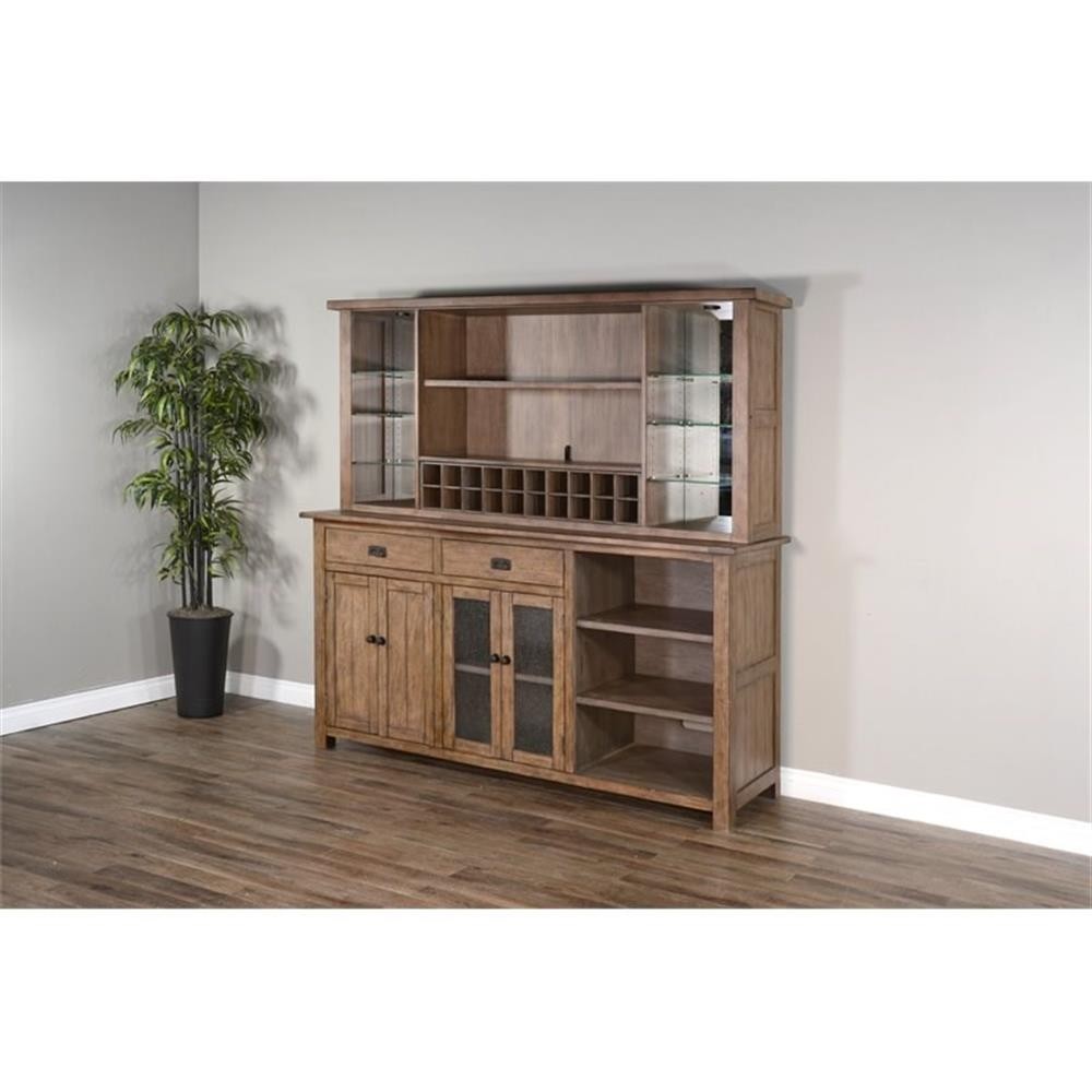 Home Square 4-Piece Set with Bar Unit & Hutch & 2 Backless Stools