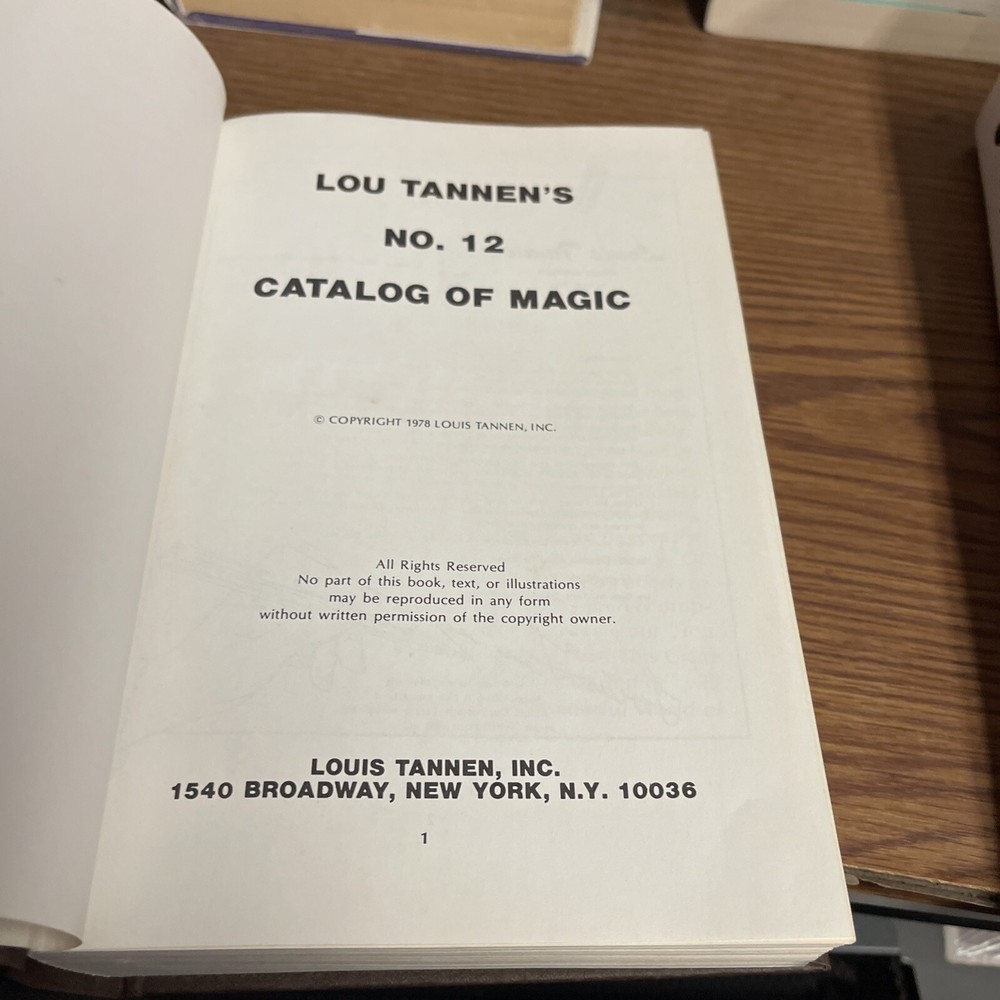 louis tannen magic catalog 12 Excellent!!
