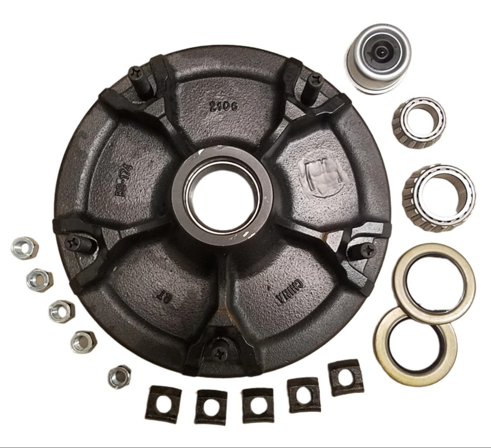 MH /UTG Lowboy Utility Trailer Brake Drum+ Bearing 14.5" Open Wheel 6000# 8-174