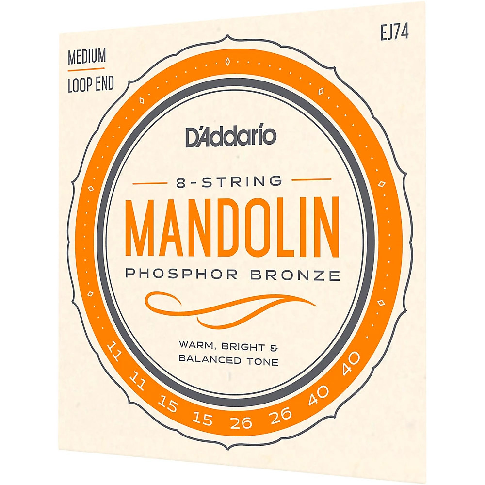 D'Addario EJ74 Phosphor Bronze Medium Mandolin Strings (11-40)