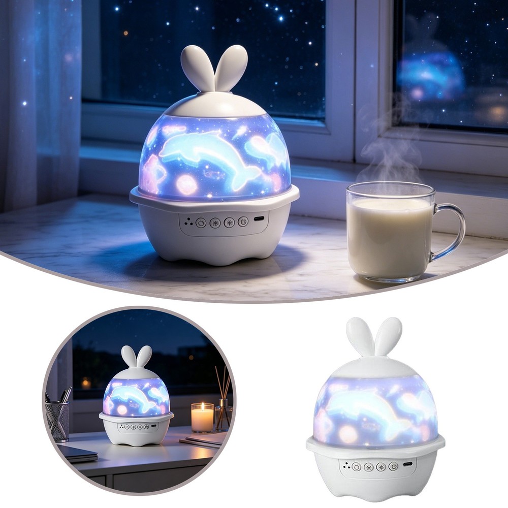 Rotating Star Projector Night Light Adjustable Focus Galaxy Projector Lamp