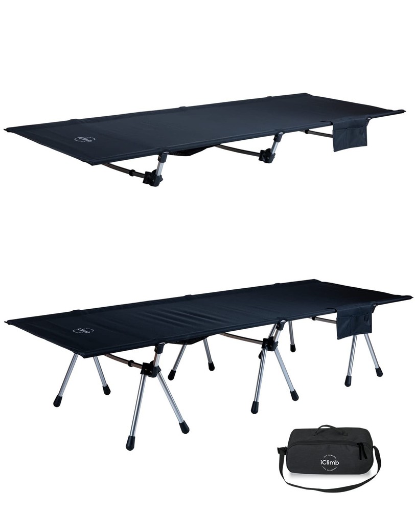 Super Easy Assemble Folding Cot Ultralight Compact Heavy Duty with Carry Bag ...