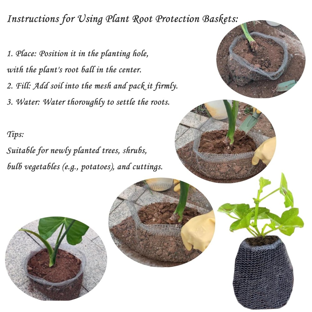 10 Pack Gopher Baskets, 5 Gallon Root Protector Guard Basket for Plants (18x1...