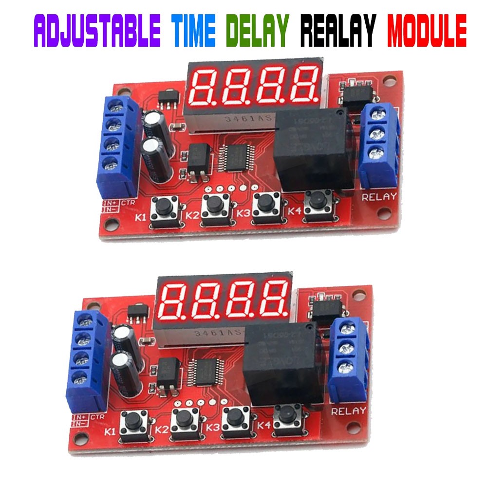 2Pc DC5V 10A Adjustable Time Delay Relay Module LED Digital Timer Control Switch