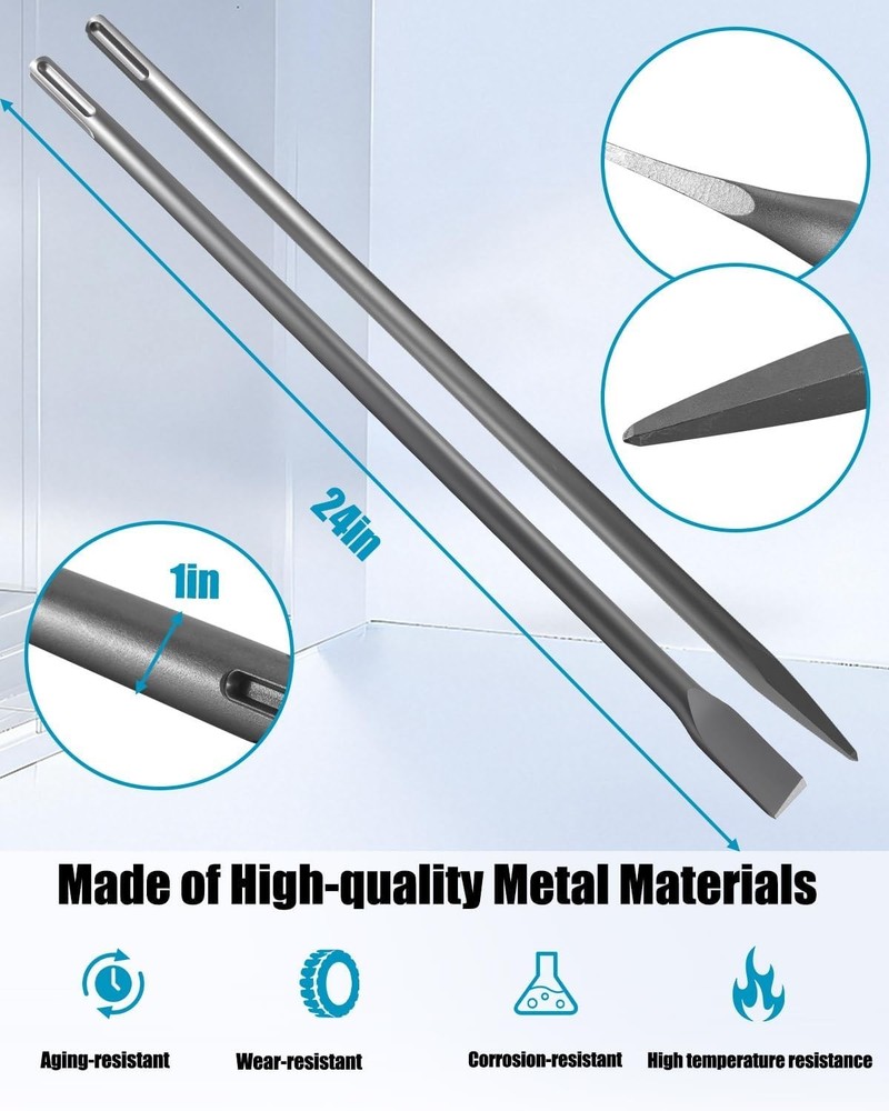 Flat and Pointed Chisels Fit for SDS Max Rotary Hammers Breakers and .....