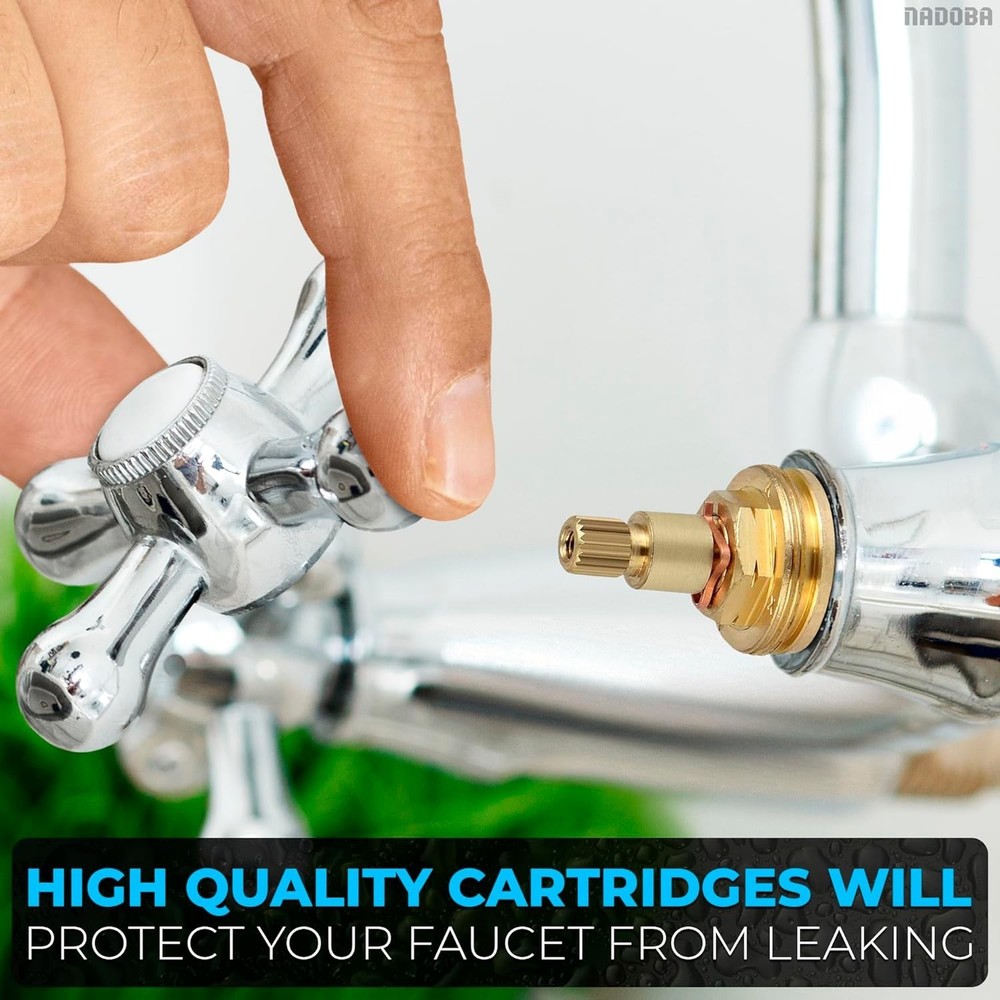Complete Faucet Valve Replacement Set – 2 Brass Cartridges for Smooth Operation