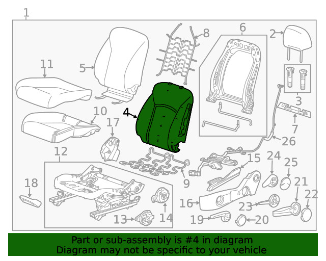 Genuine GM Seat Back Pad 95970360
