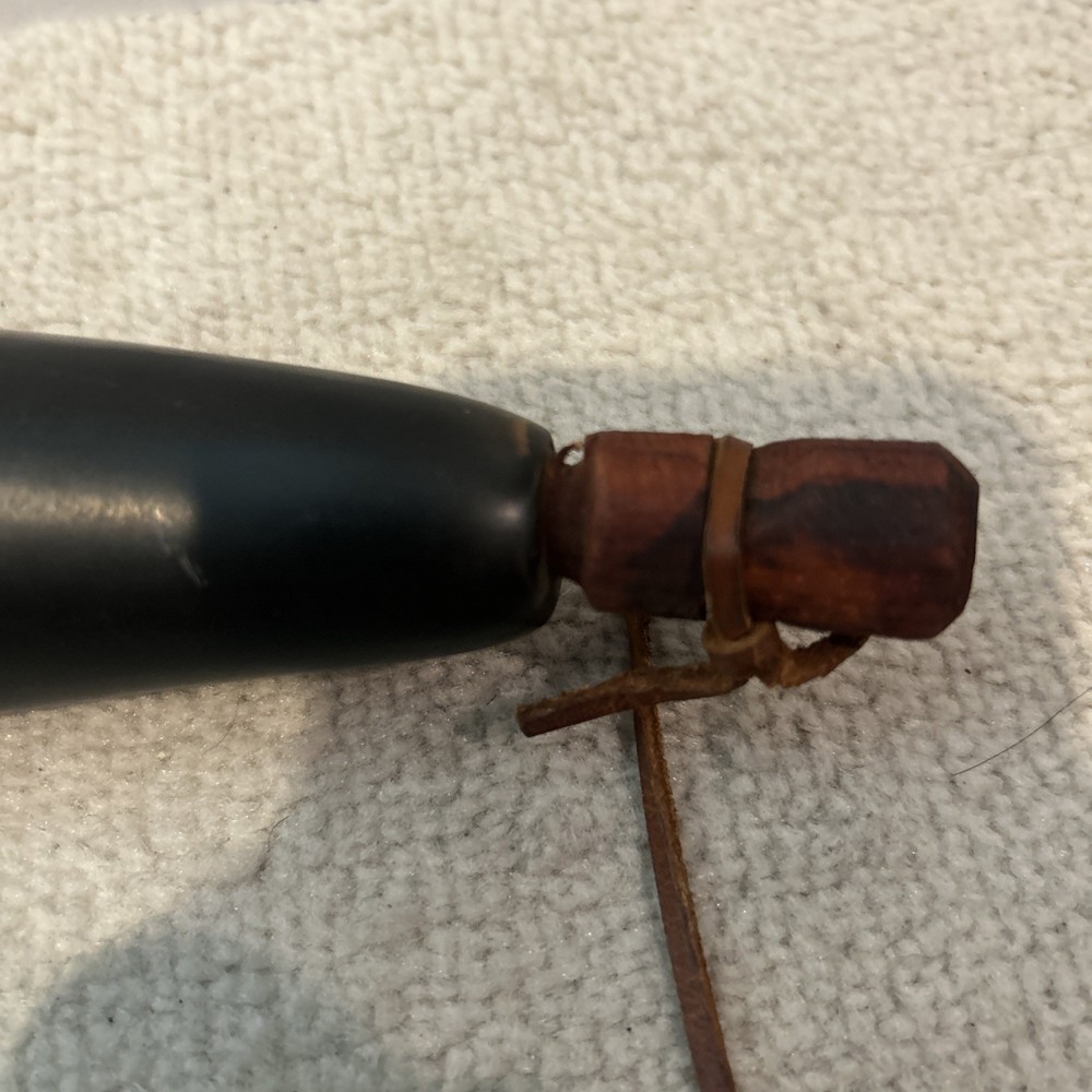 Muzzle-Loaders Authentic Black Powder Horn w/ Leather Strap 15”