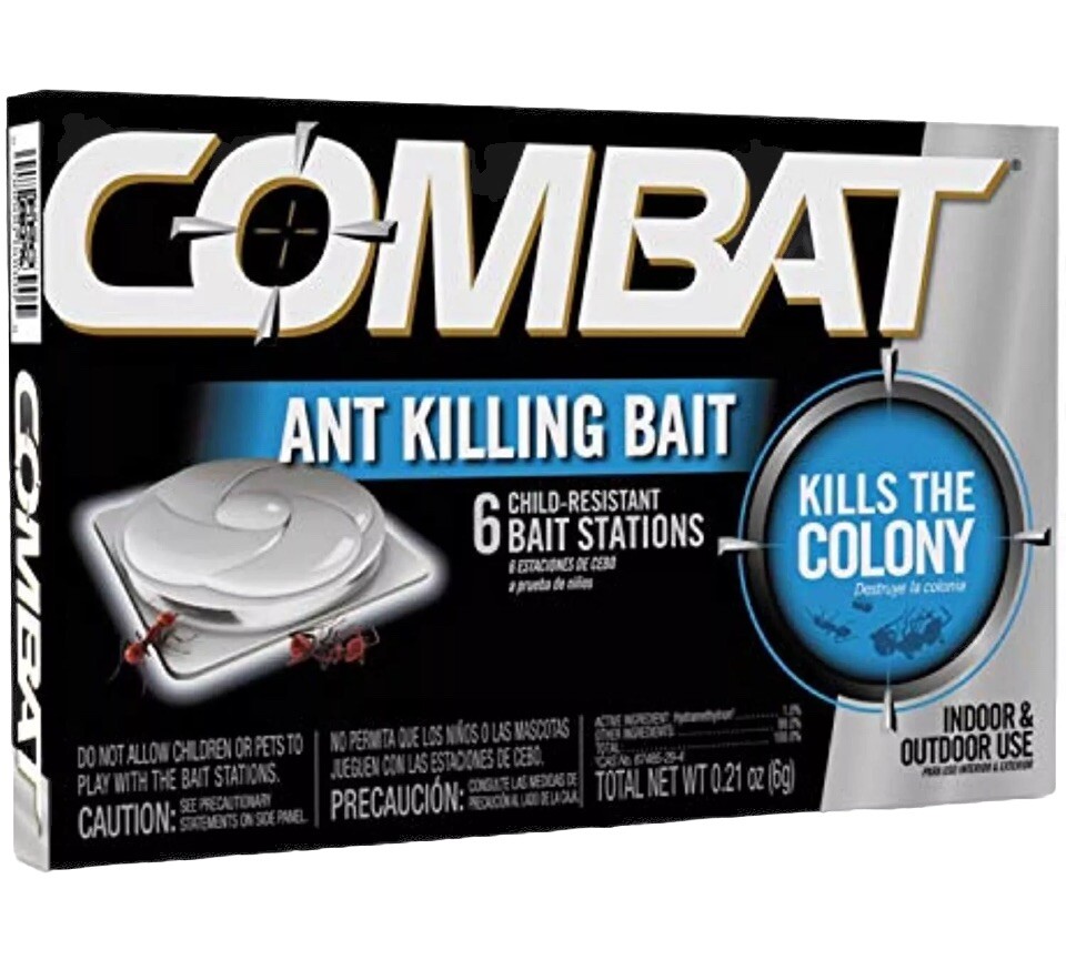 Combat 45901 Bait Stations Ant Killer Insecticide, Black,Silver