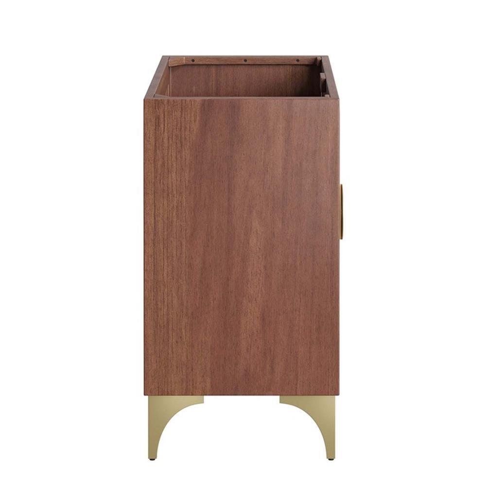 Modway Daylight 36" Solid Mango Wood Bathroom Vanity Cabinet in Walnut