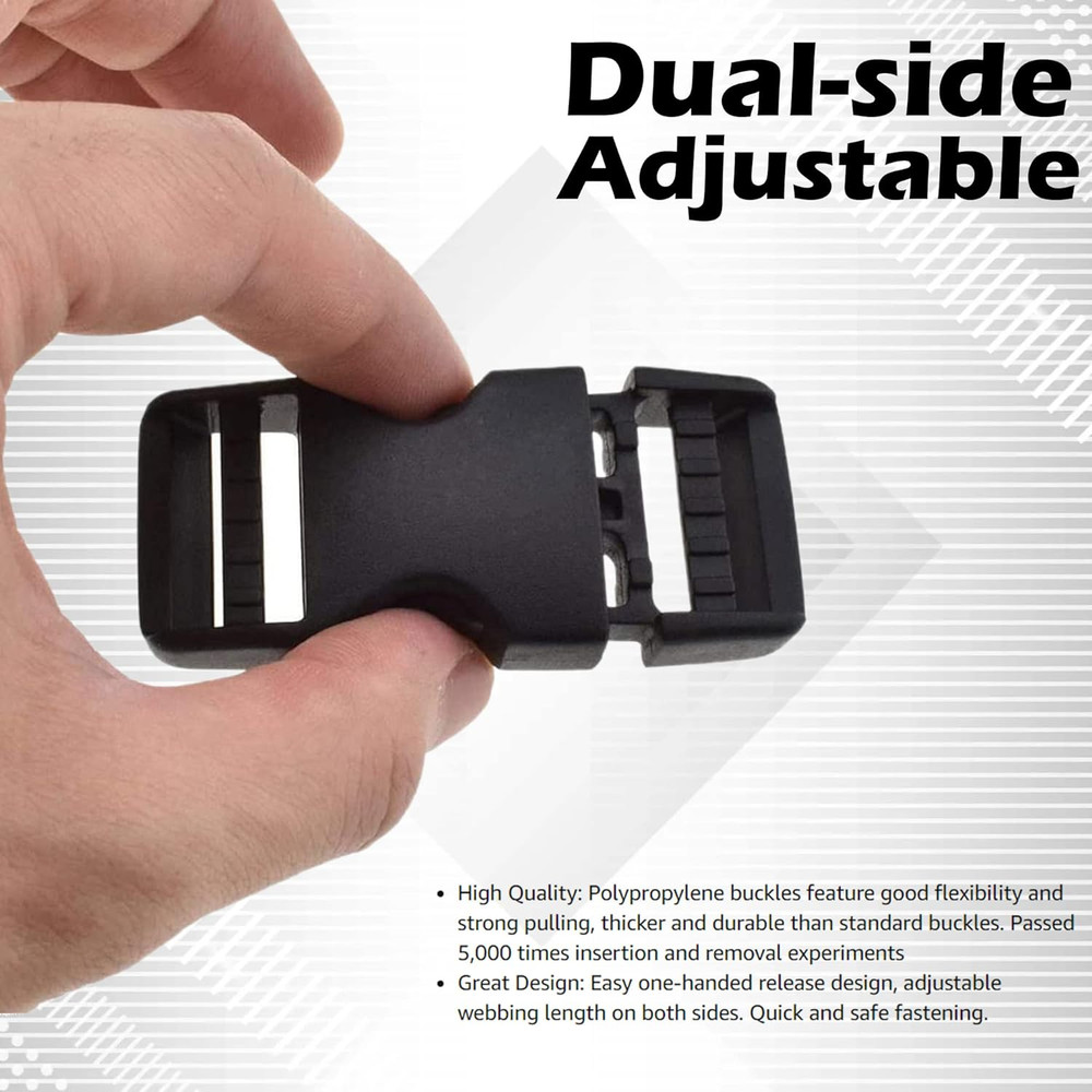 1" Quick Release Buckles Heavy Duty Plastic Snap Clips for Nylon Strap