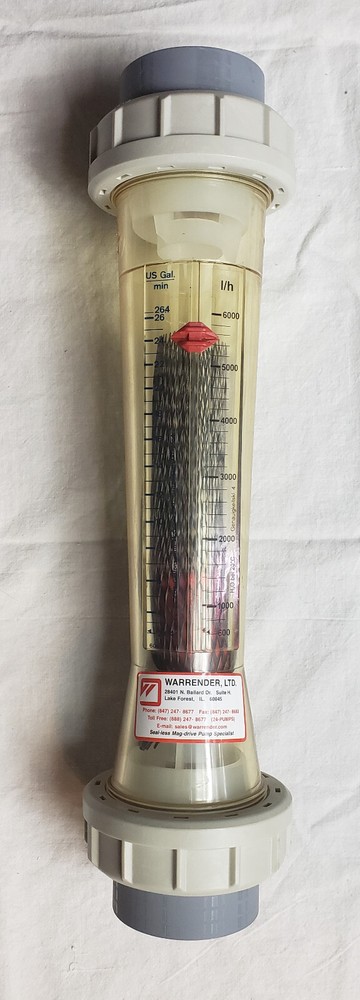 Large 600-6000 l/h Flow Meter , Conical Float , Variable Area , 16 1/2" long